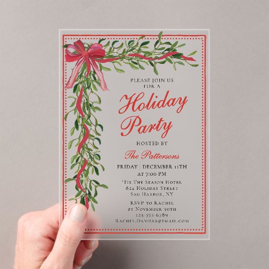 ホリデーパーティミスタントウボウクリスモダンマスパーティー アクリル招待状 (インサイチュ (ポータブル))