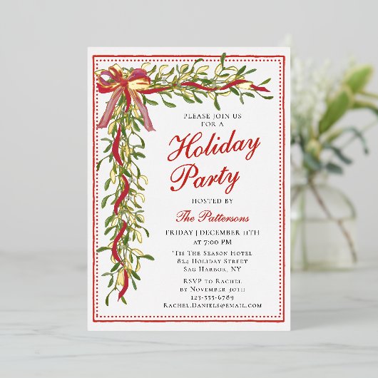 ホリデーパーティミスタントウボウクリスモダンマスパーティー 箔招待状 (立ち正面)