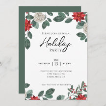 ホリデーパーティレッドグリーンフローラ