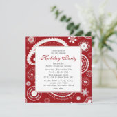 ホリデーパーティレッドモダンクリスマ企業のスパーティー 招待状 (スタンド正面)