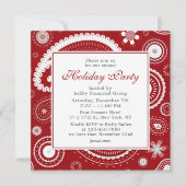 ホリデーパーティレッドモダンクリスマ企業のスパーティー 招待状 (正面)