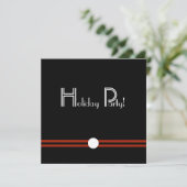 ホリデーパーティレトロ招待状イン白黒 招待状 (スタンド正面)