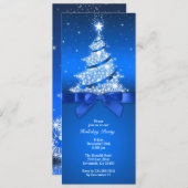 ホリデーパーティーお祝いエレガントブルー招待状 招待状 (正面/裏面)