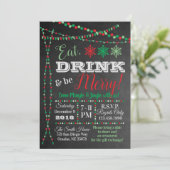 ホリデーパーティーのお誘い - 食べて、飲んで、楽しく 招待状 (スタンド正面)