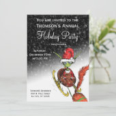 ホリデーパーティーのご招待 - 妖精がソリに乗ってやってくる！ 招待状 (スタンド正面)