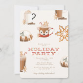 ホリデーパーティーのクリスマストリートとクッキー 招待状 (正面)