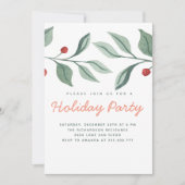ホリデーパーティーのグリーンリーリーフへの招待 シーズンカード (正面)