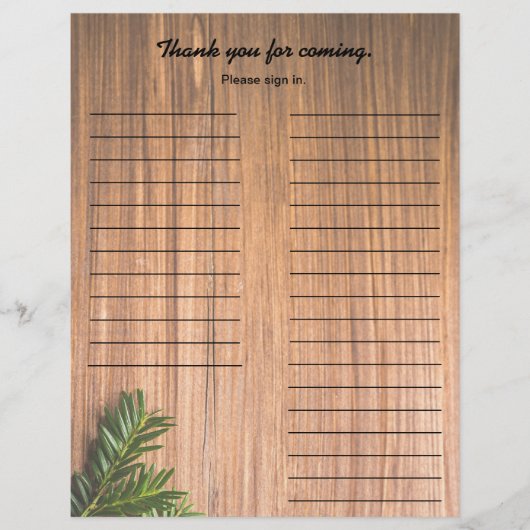 ホリデーパーティーのサインインシート チラシ (正面)