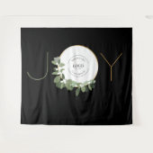 ホリデーパーティーのリース 会社ロゴ クリスマスの喜び タペストリー (正面(横))