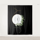 ホリデーパーティーのリース 会社ロゴ クリスマスの喜び タペストリー (正面)