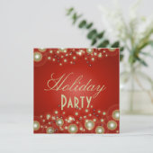 ホリデーパーティーの招待状、シャンパンの泡 招待状 (スタンド正面)