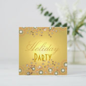 ホリデーパーティーの招待状、シャンパンの泡 招待状 (スタンド正面)