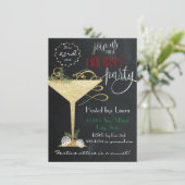 ホリデーパーティーの招待状 - 偽のグリッター 招待状 (スタンド正面)