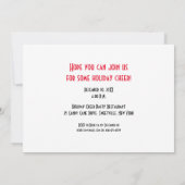 ホリデーパーティーの招待状、JOY 赤と緑のストライプ 招待状 (裏面)