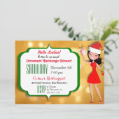 ホリデーパーティーまたはディナー招待状 招待状 (スタンド正面)