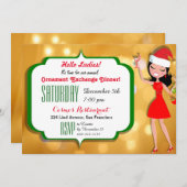 ホリデーパーティーまたはディナー招待状 招待状 (正面/裏面)