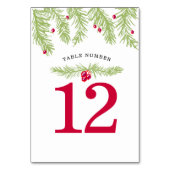 ホリデーパーティーイベントグリーンモミ赤ベリークリスマス テーブルナンバー (裏面)
