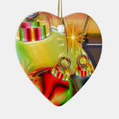 ホリデーパーティーウィンターストッキングデスティニーギフト セラミックオーナメント (右)