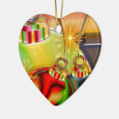 ホリデーパーティーウィンターストッキングデスティニーギフト セラミックオーナメント (左)