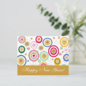 ホリデーパーティーカラフルファンキーサークル シーズンポストカード (スタンド正面)