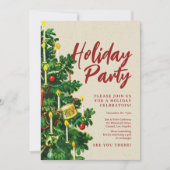 ホリデーパーティークリスマスツリー 招待状 (正面)