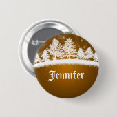 ホリデーパーティー名タグ金ゴールド 缶バッジ (正面&裏面)