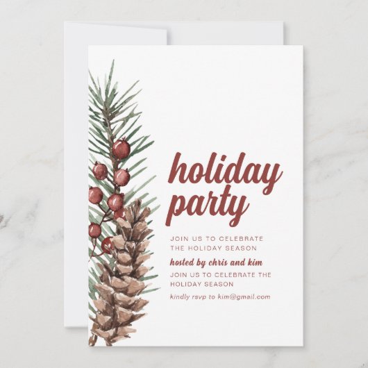 ホリデーパーティー招待状ウィズグリーンズベリー 招待状 (正面)