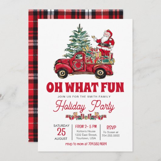 ホリデーパーティー招待状オ何おもしろい招待状 招待状 (正面/裏面)