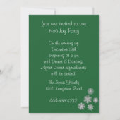 ホリデーパーティー招待状グリーンスノーフレークオーナメント 招待状 (裏面)