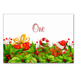 ホリデーパーティー招待状テーブルカード テーブルナンバー