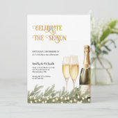 ホリデーパーティー招待状バブリーシャンパーニュ 招待状 (スタンド正面)