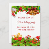 ホリデーパーティー招待状ビジネスまたはパーソナル 招待状 (正面/裏面)