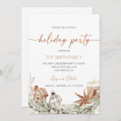 ホリデーパーティー招待状ホリデーディナーインヴィッティ シーズンカード (正面/裏面)