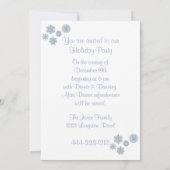 ホリデーパーティー招待状ホワイト、オーナメントスノーフレーク 招待状 (裏面)