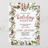 ホリデーパーティー招待状、ディナーアンドカクテル 招待状 (正面/裏面)