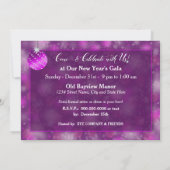 ホリデーパーティー招待状 – パープルオーナメント 招待状 (裏面)