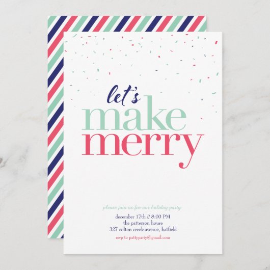 ホリデーパーティー招待状*メイクメリー* 招待状 (正面/裏面)