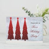 ホリデーパーティー招待状- 3つの赤い木 招待状 (スタンド正面)