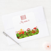 ホリデーパーティー招待状HELLO名タグ スクエアシール (封筒)