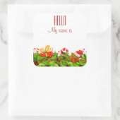 ホリデーパーティー招待状HELLO名タグ スクエアシール (バッグ)