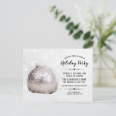 ホリデーパーティー白い冬のワンダーランド インビテーションポストカード (スタンド正面)