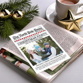 ホリデーパーティー赤と白新聞 招待状