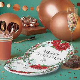 ホリデーパーティー追加ロゴ企業のクリスマスパーティー ペーパープレート