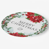 ホリデーパーティー追加ロゴ企業のクリスマスパーティー ペーパープレート (アングル)