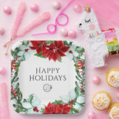 ホリデーパーティー追加ロゴ企業のクリスマスパーティー ペーパープレート (パーティー)