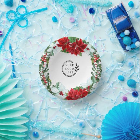 ホリデーパーティー追加ロゴ企業のクリスマスパーティー ペーパーボウル (パーティー)