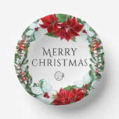 ホリデーパーティー追加ロゴ企業のクリスマスパーティー ペーパーボウル (正面)