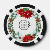 ホリデーパーティー追加ロゴ企業のクリスマスパーティー ポーカーチップ (裏面)