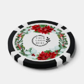 ホリデーパーティー追加ロゴ企業のクリスマスパーティー ポーカーチップ (シングル)