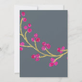 ホリデーパーティー金ゴールドとピンクベリーブランチAny Color 招待状 (裏面)